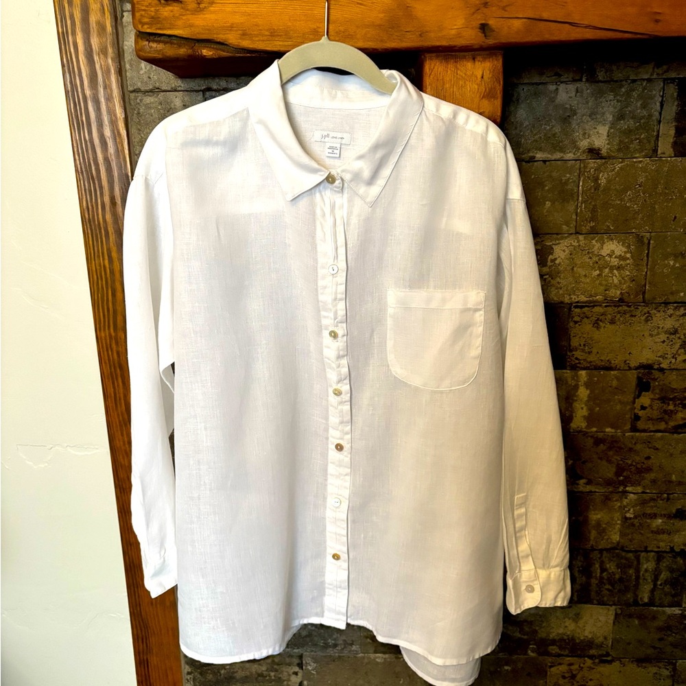 J.Jill Love Linen white blouse